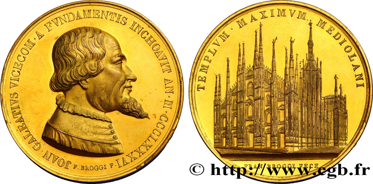 ITALY Médaille des 500 ans du début de construction de la cathédrale de Milan AU