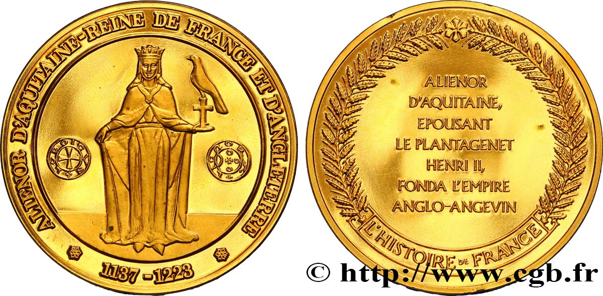 AQUITAINE - DUCHÉ D AQUITAINE - LOUIS VII Médaille de la reine Aliénor SPL