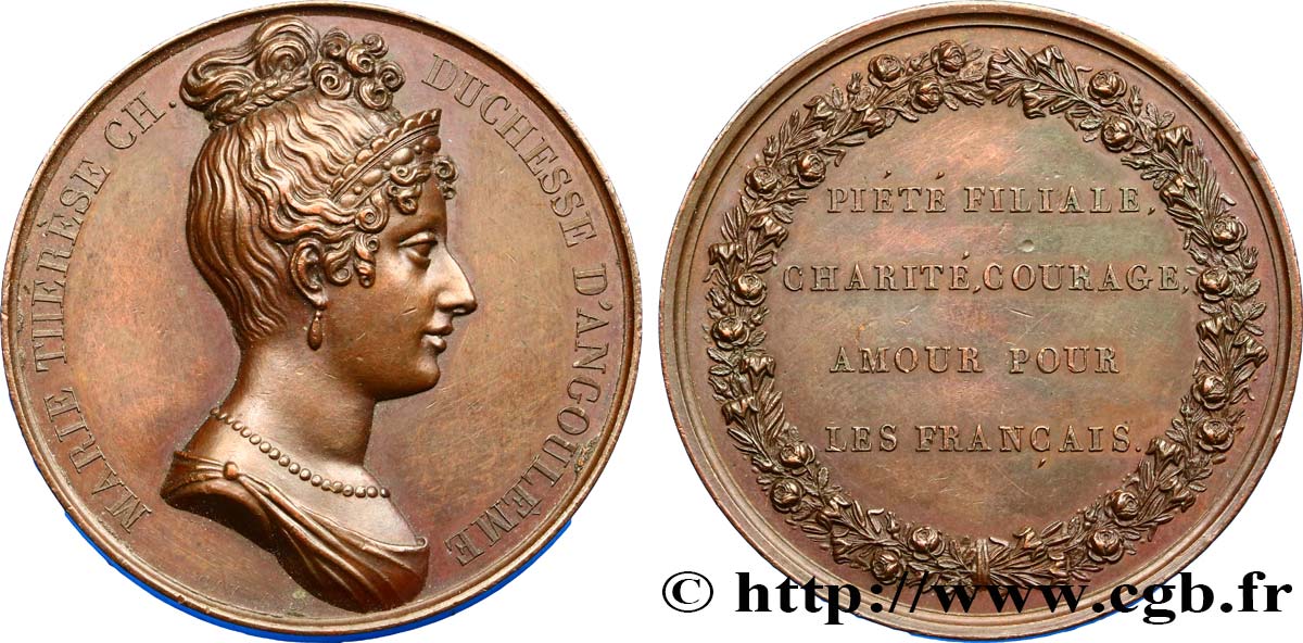 LOUIS XVIII Médaille de Marie-Thérèse Charlotte de France SUP
