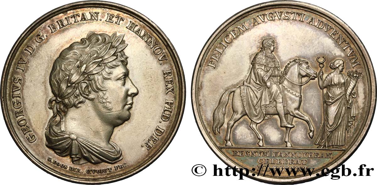 GREAT BRITAIN - GEORGE IV Médaille, couronnement de George IV AU