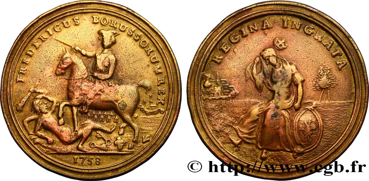 GERMANY - KINGDOM OF PRUSSIA - FREDERICK II THE GREAT Médaille, Regina in Grata XF