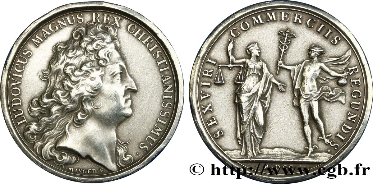 LOUIS XIV  THE SUN KING  Médaille de chambre de commerce AU
