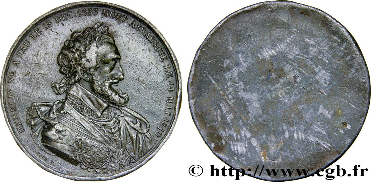 HENRI IV LE GRAND Médaille uniface d’Henri IV TTB