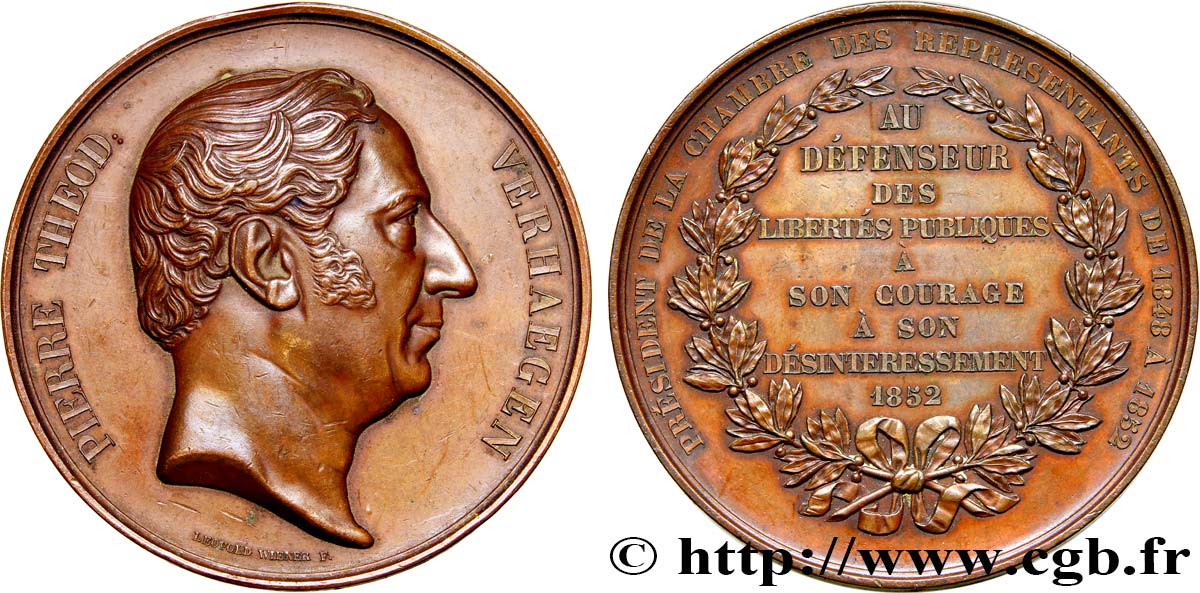 BELGIQUE - ROYAUME DE BELGIQUE - LÉOPOLD Ier Médaille de Pierre-Théodore Verhaegen TTB+
