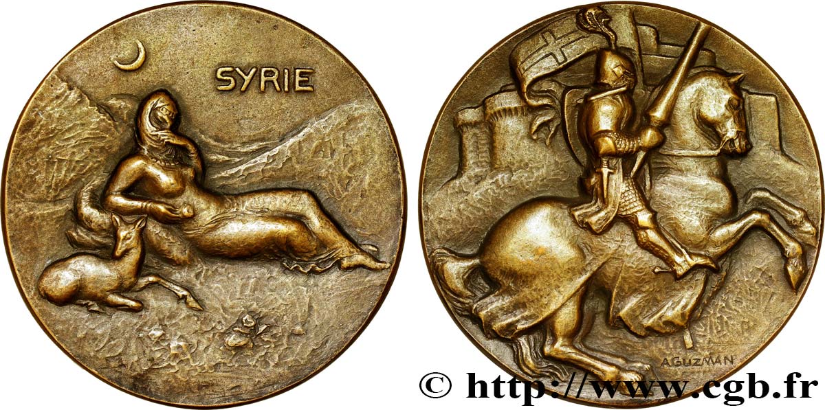 TERCERA REPUBLICA FRANCESA Médaille pour la Syrie et les croisades EBC