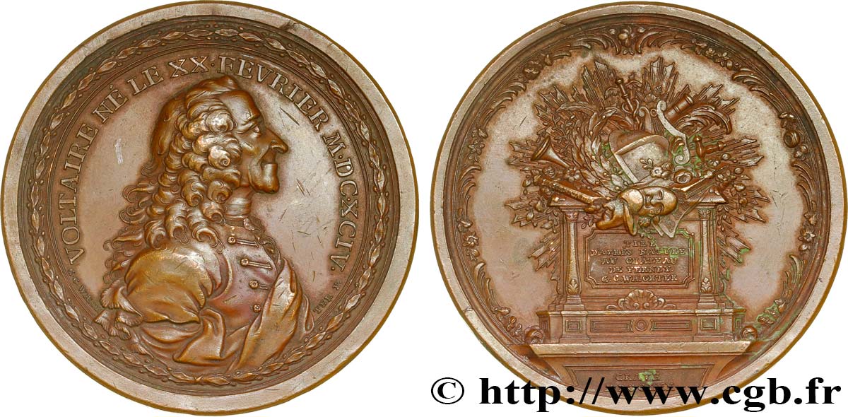 LOUIS XV THE BELOVED Médaille de Voltaire AU