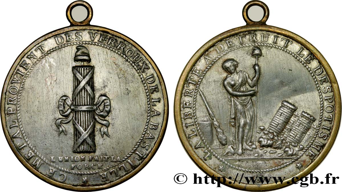 LOUIS XVI (MONARQUE CONSTITUTIONNEL) Médaille de Palloy, Chute de la Bastille TTB