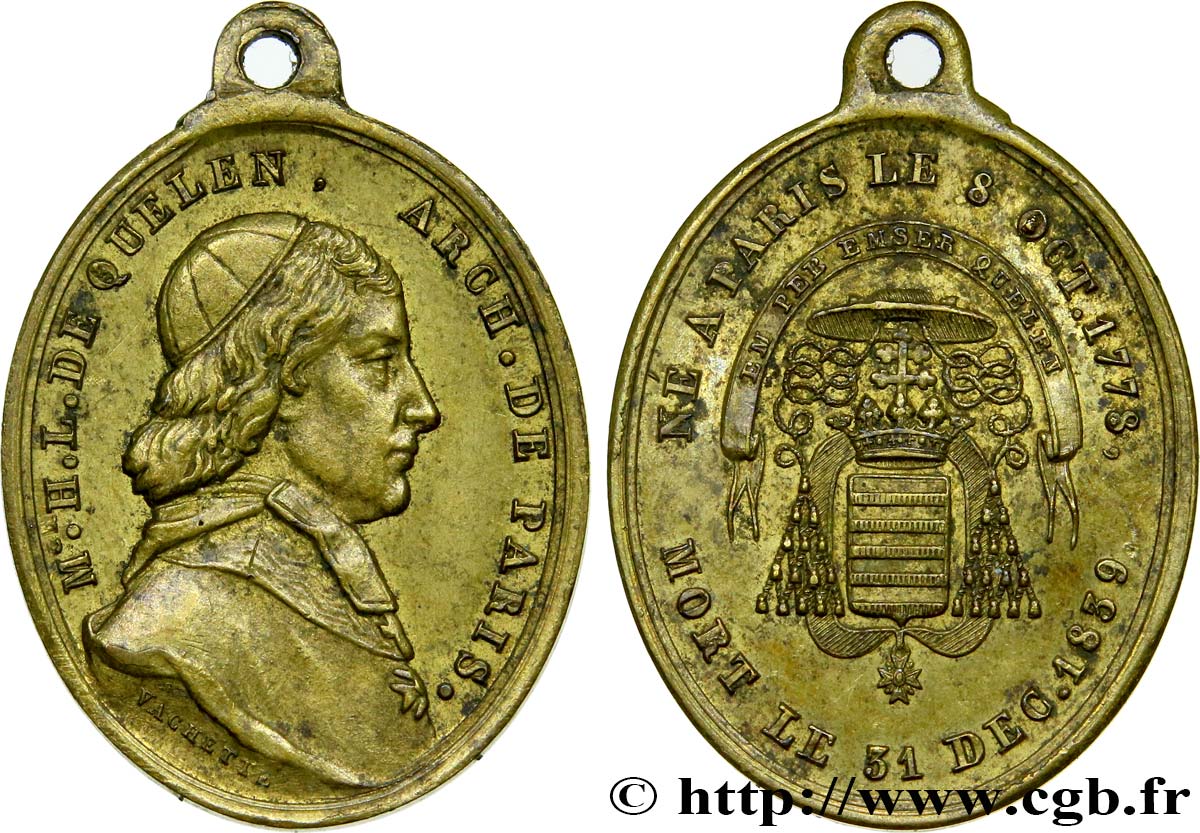 LUIGI FILIPPO I Médaille pour Hyacinthe de Quelen, archevêque de Paris BB