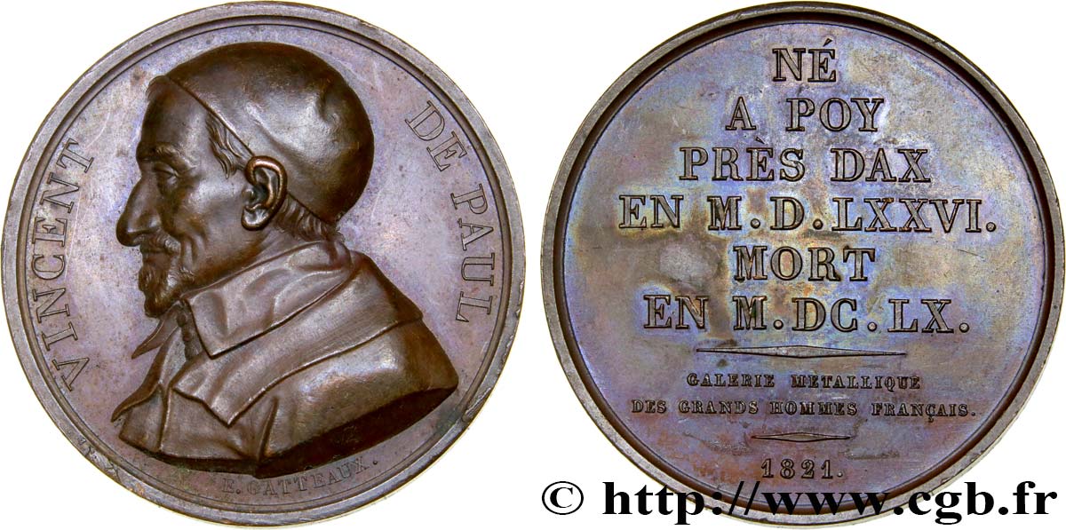 GALERIE MÉTALLIQUE DES GRANDS HOMMES FRANÇAIS Médaille, Saint-Vincent-de-Paul SUP