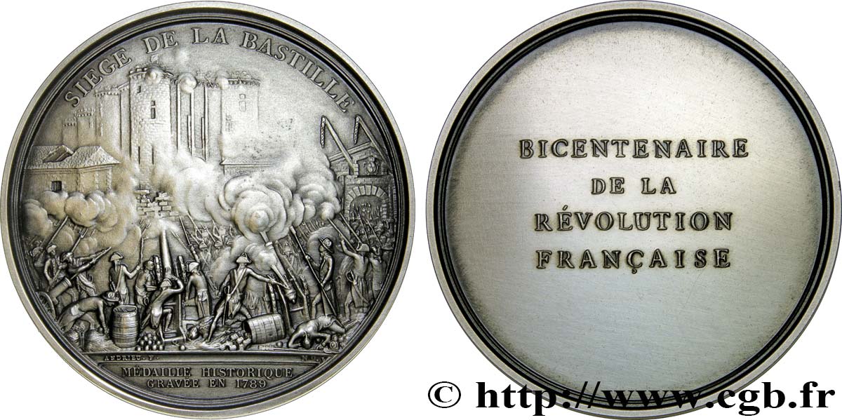 V REPUBLIC Médaille pour le bicentenaire de la Révolution MS