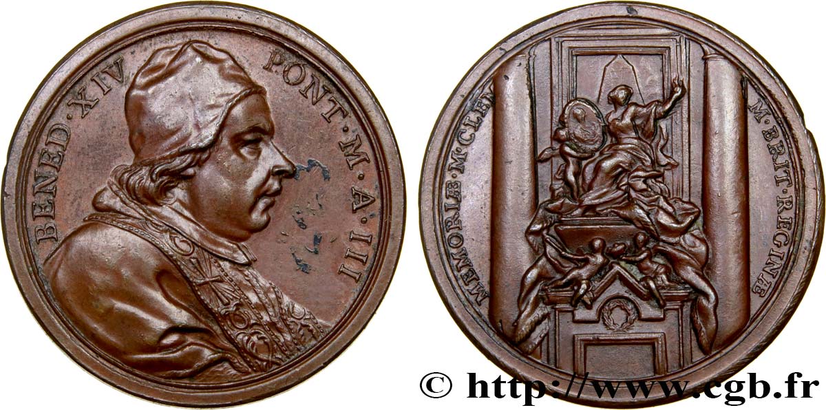 VATICAN ET ÉTATS PONTIFICAUX Médaille du pape Benoît XIV SUP