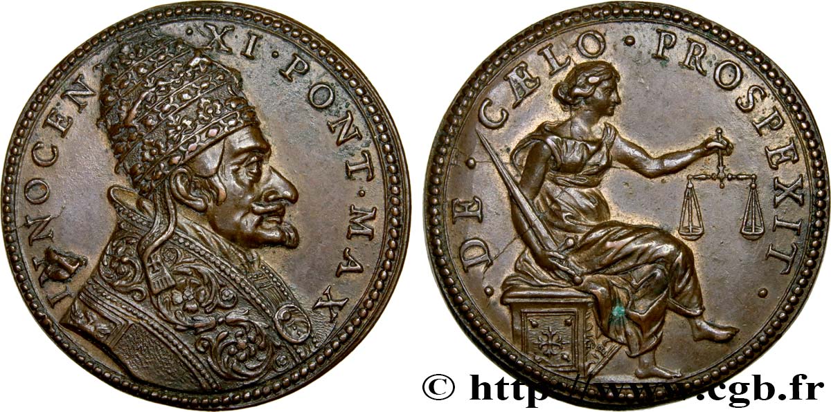 ITALY - PAPAL STATES - INNOCENT XI (Benedetto Odescalchi) Médaille, de Caelo prospexit AU