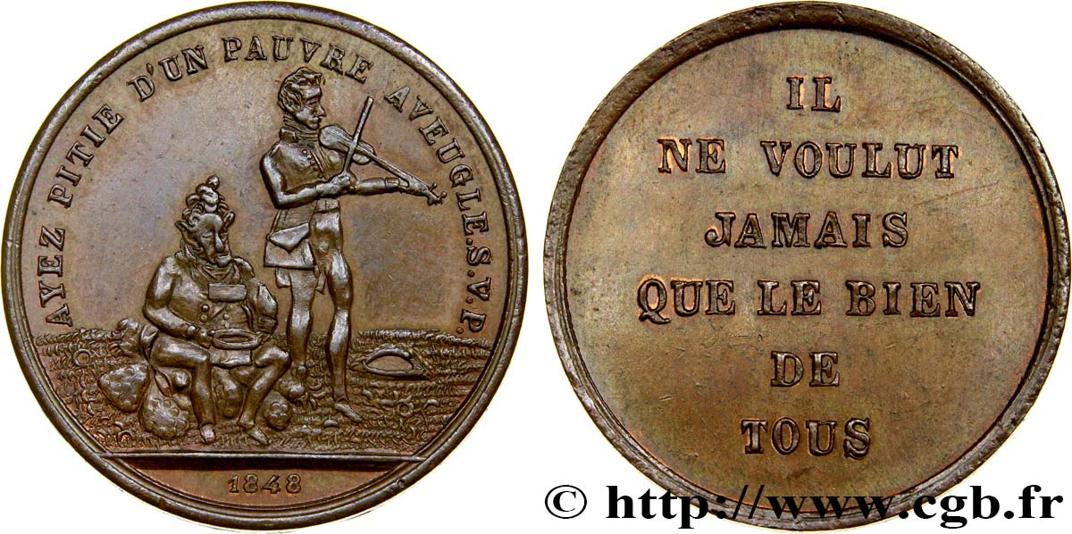 II REPUBLIC Médaille satyrique de la chute de Louis Philippe AU