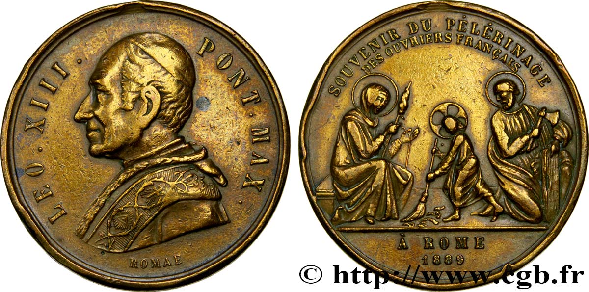 VATICAN AND PAPAL STATES Médaille du pape Léon XIII XF