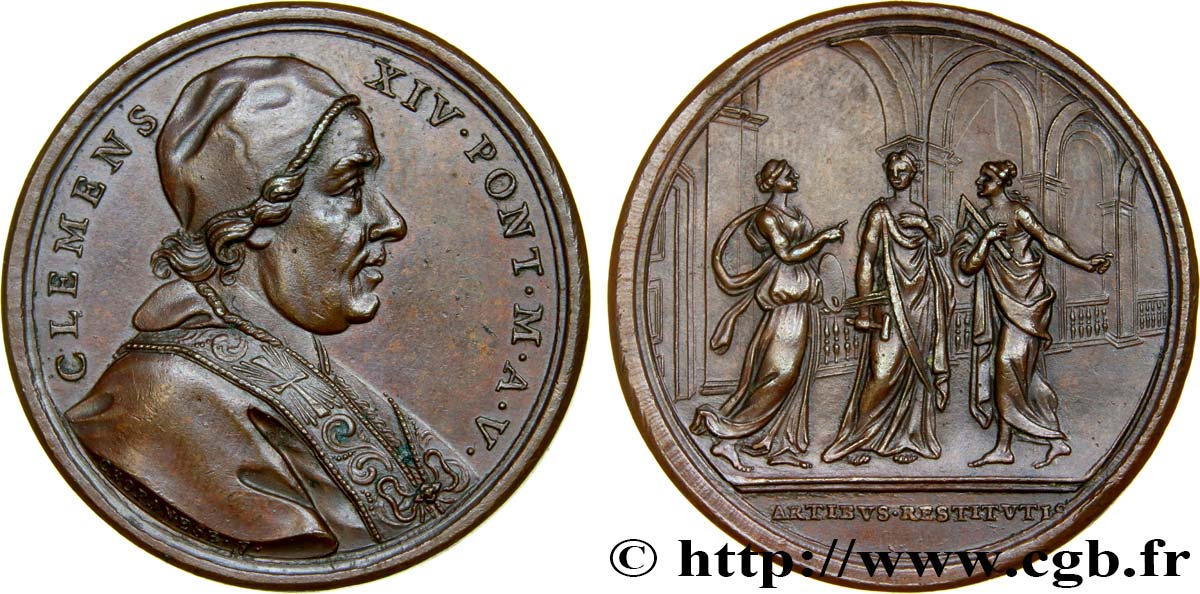 VATICAN ET ÉTATS PONTIFICAUX Médaille du pape Clément XIV SUP