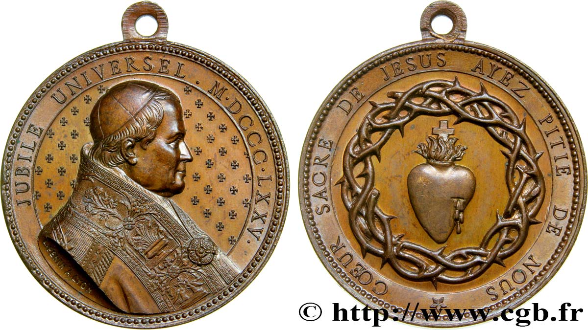 ITALIE - ÉTATS DU PAPE - PIE IX (Jean-Marie Mastai Ferretti) Médaille, Jubilé universel SUP