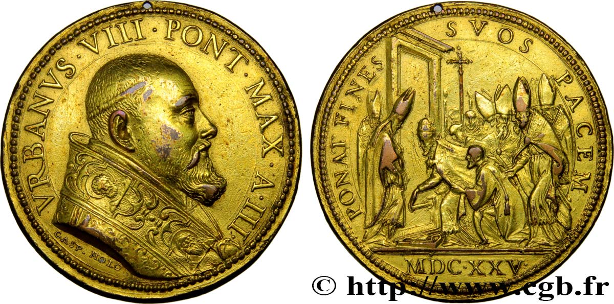 ITALIE - ÉTATS DU PAPE - URBAIN VIII (Maffeo Barberini) Médaille, Ouverture de porte sainte TTB+