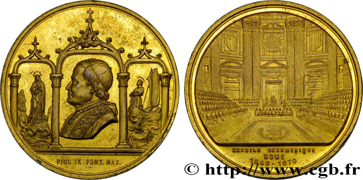 ITALIA - ESTADOS PONTIFICOS - PIE IX (Giovanni Maria Mastai Ferrettii) Médaille, concile oecuménique SC