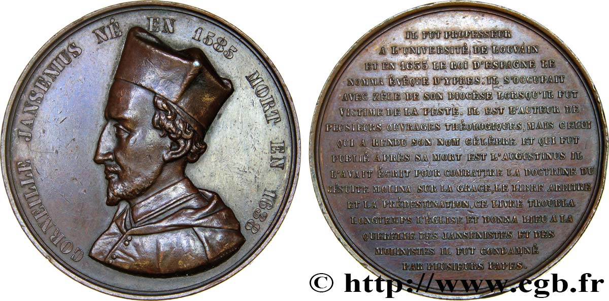 LOUIS XIII LE JUSTE Médaille de Cornelius Jansen TTB