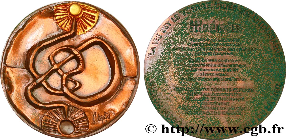 FUNFTE FRANZOSISCHE REPUBLIK Médaille Itinéraire de Victor Hugo VZ/fVZ