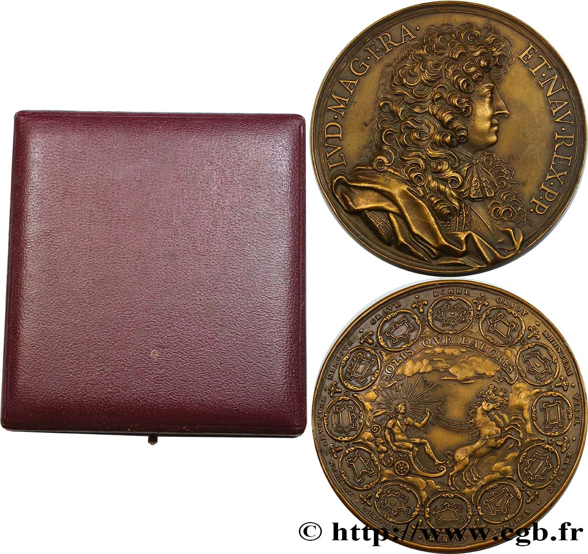 LOUIS XIV  THE SUN KING  Médaille, Louis XIV et les forts AU