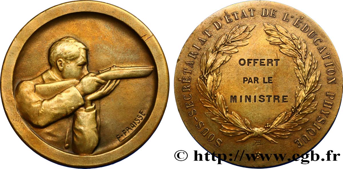 III REPUBLIC Médaille de Tir AU