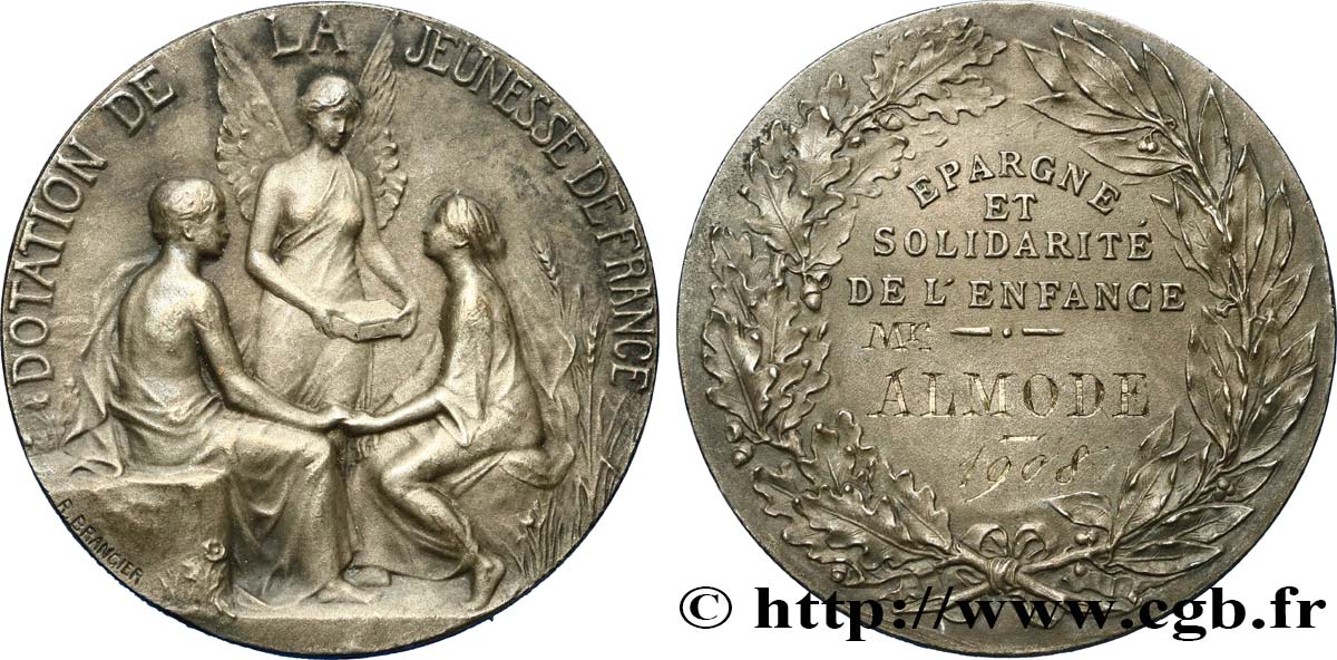 III REPUBLIC Médaille de la Jeunesse de France AU