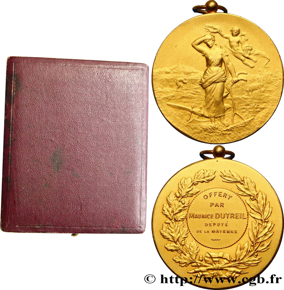 TERZA REPUBBLICA FRANCESE Médaille agricole, offert par un député SPL