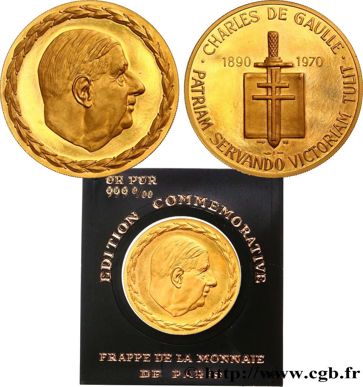 V REPUBLIC Médaille du Général De Gaulle AU