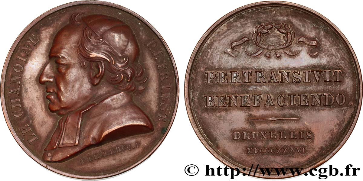 BELGIQUE - ROYAUME DE BELGIQUE - LÉOPOLD Ier Médaille, Chanoine Pierre-Joseph Triest q.SPL