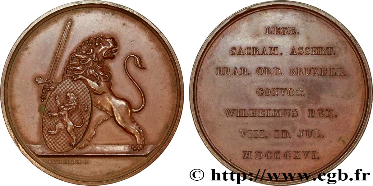 KINGDOM OF THE NETHERLANDS - WILLIAM I Médaille, Réunion des domaines AU