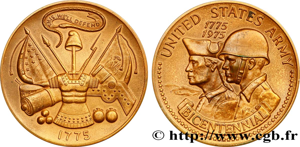UNITED STATES OF AMERICA Médaille, Bicentenaire des Armées américaines XF