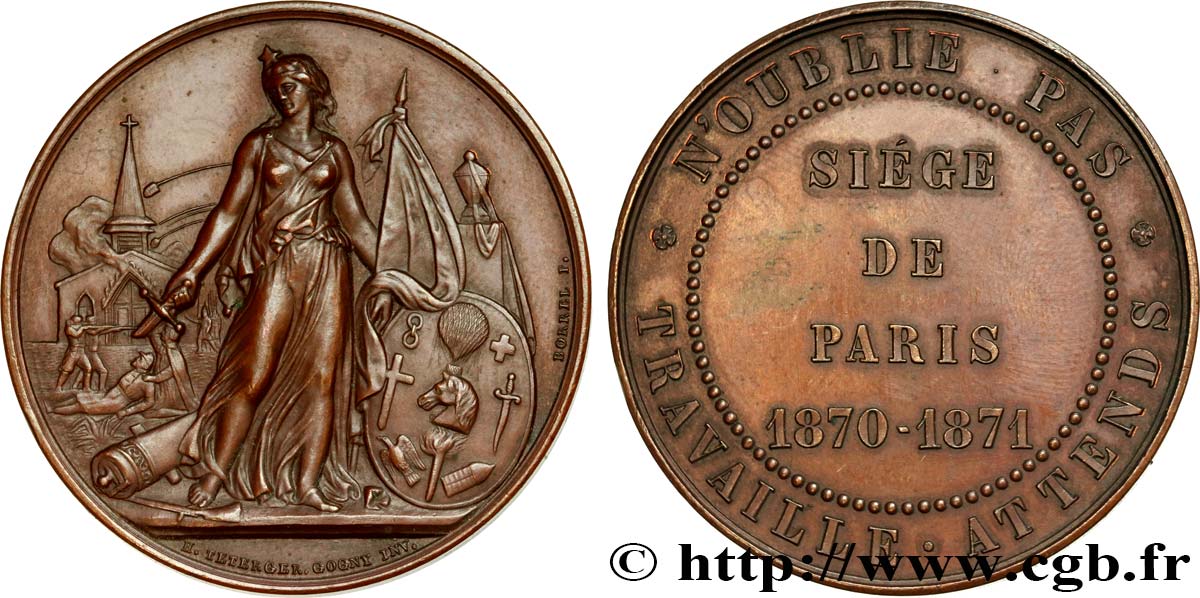 GUERRE DE 1870-1871 Médaille de mémoire, Siège de Paris AU