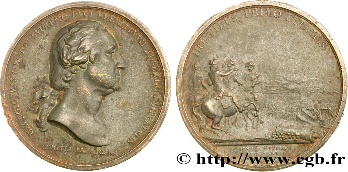 ÉTATS-UNIS D AMÉRIQUE Médaille, Georges Washington, Prise de Boston TTB