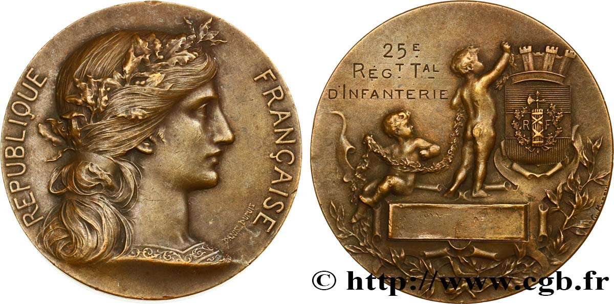 III REPUBLIC Médaille de récompense, 25e régiment d’infanterie XF