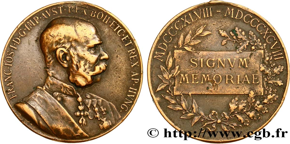 AUTRICHE - FRANÇOIS-JOSEPH Ier Médaille du jubilé, Signum memoriae TTB