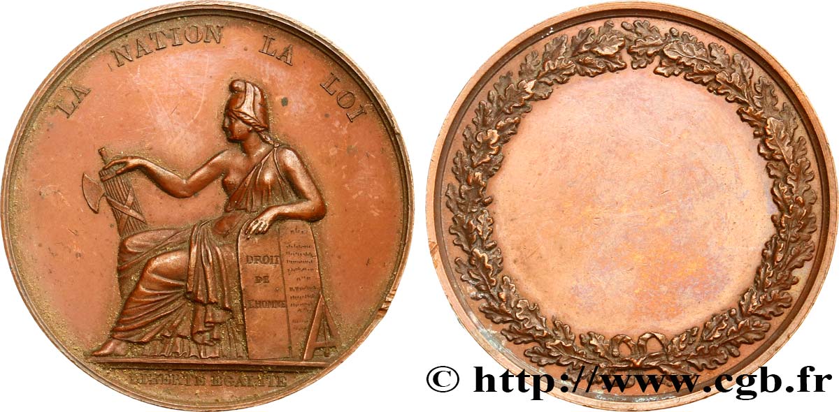SECOND REPUBLIC Médaille, La Nation La Loi AU