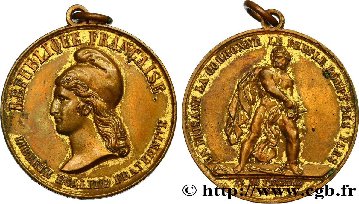 DEUXIÈME RÉPUBLIQUE Médaille, Journées de février TTB