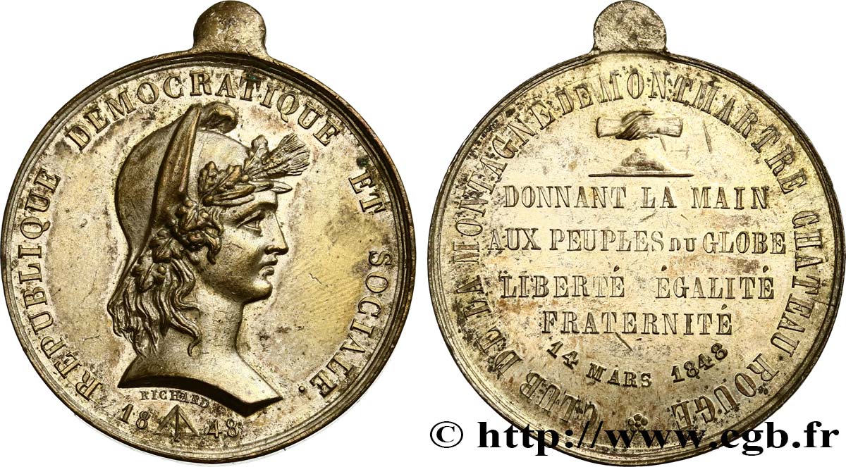 DEUXIÈME RÉPUBLIQUE Médaille, Club de la Montagne TTB+