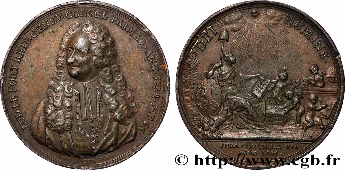 SUISA - REPUBLICA DE GINEBRA Médaille, Louis Le Fort, consul de Genève MBC