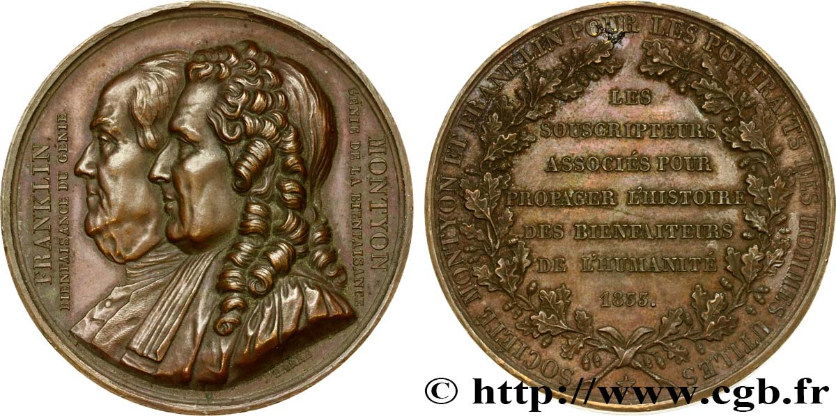 LOUIS-PHILIPPE I Médaille de la société Franklin et Montyon XF