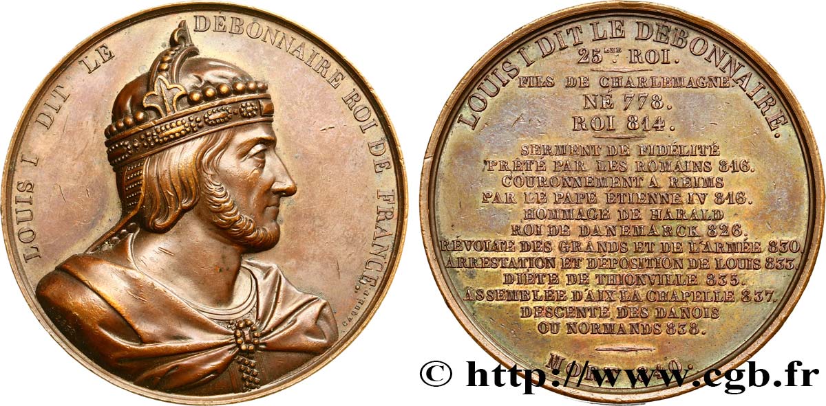 LOUIS-PHILIPPE I Médaille du roi Louis Ier le débonnaire AU