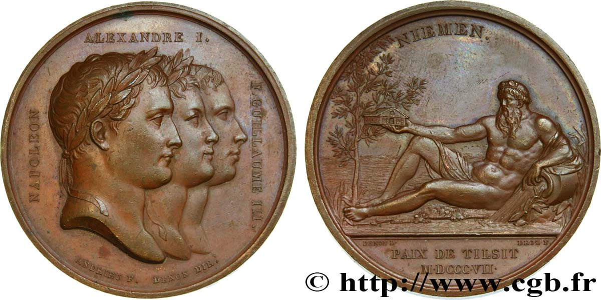 PREMIER EMPIRE / FIRST FRENCH EMPIRE Médaille, Paix de Tilsit AU
