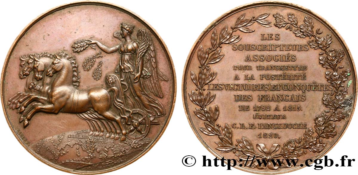 LOUIS XVIII Médaille des victoires napoléoniennes TTB+