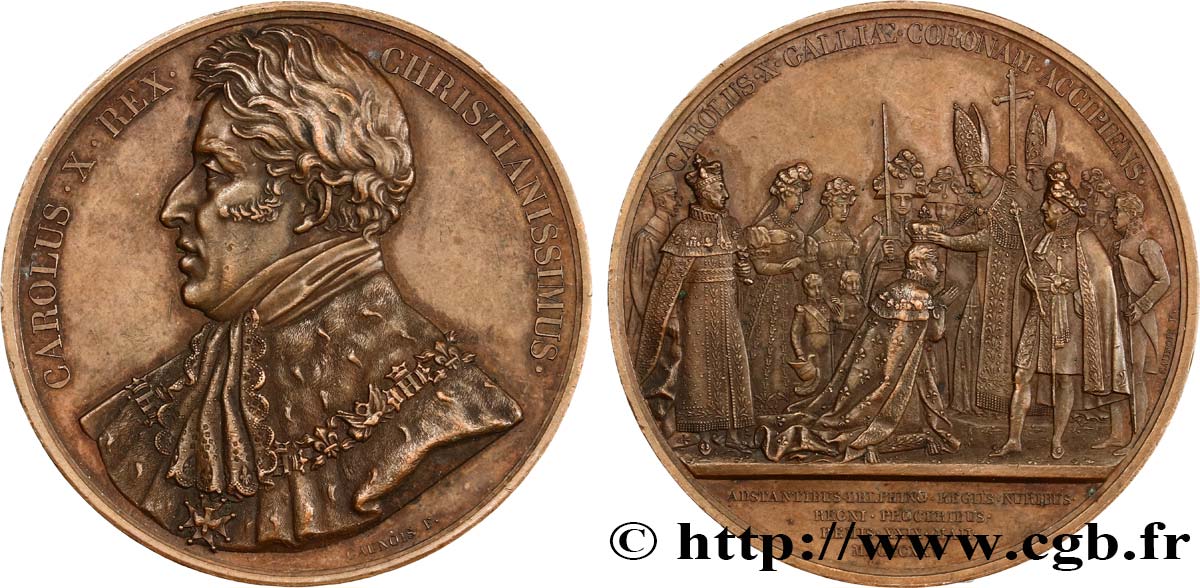 CHARLES X Médaille, Sacre de Charles X AU