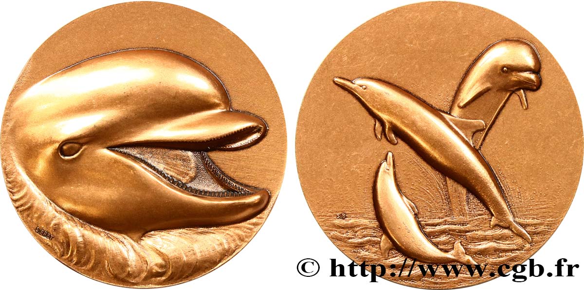 ANIMALS Médaille animalière - Le dauphin AU