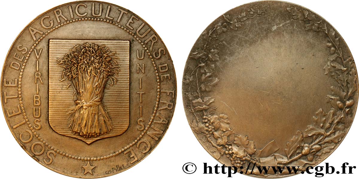 SOCIÉTÉS D AGRICULTURE, HORTICULTURE, PÈCHE ET CHASSE Médaille de la Société des Agriculteurs XF