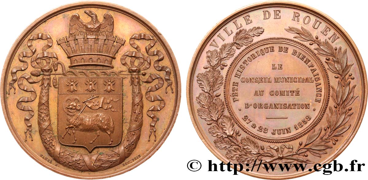 SECOND EMPIRE Médaille, Fête historique de bienfaisance AU