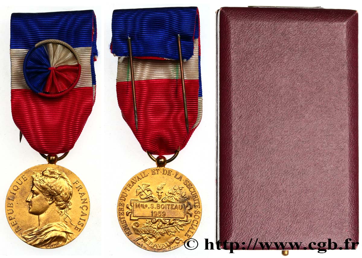 V REPUBLIC Médaille d’honneur du Travail, Ministère du Travail et de la Sécurité Sociale, 30 ans AU