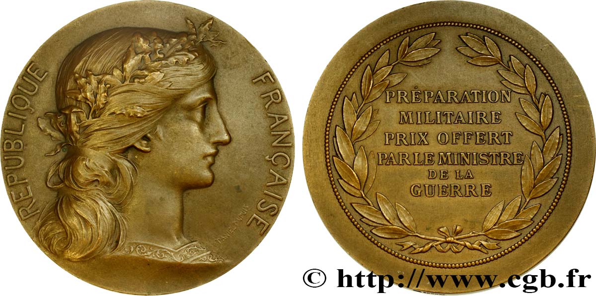 III REPUBLIC Médaille, Préparation militaire, prix offert AU